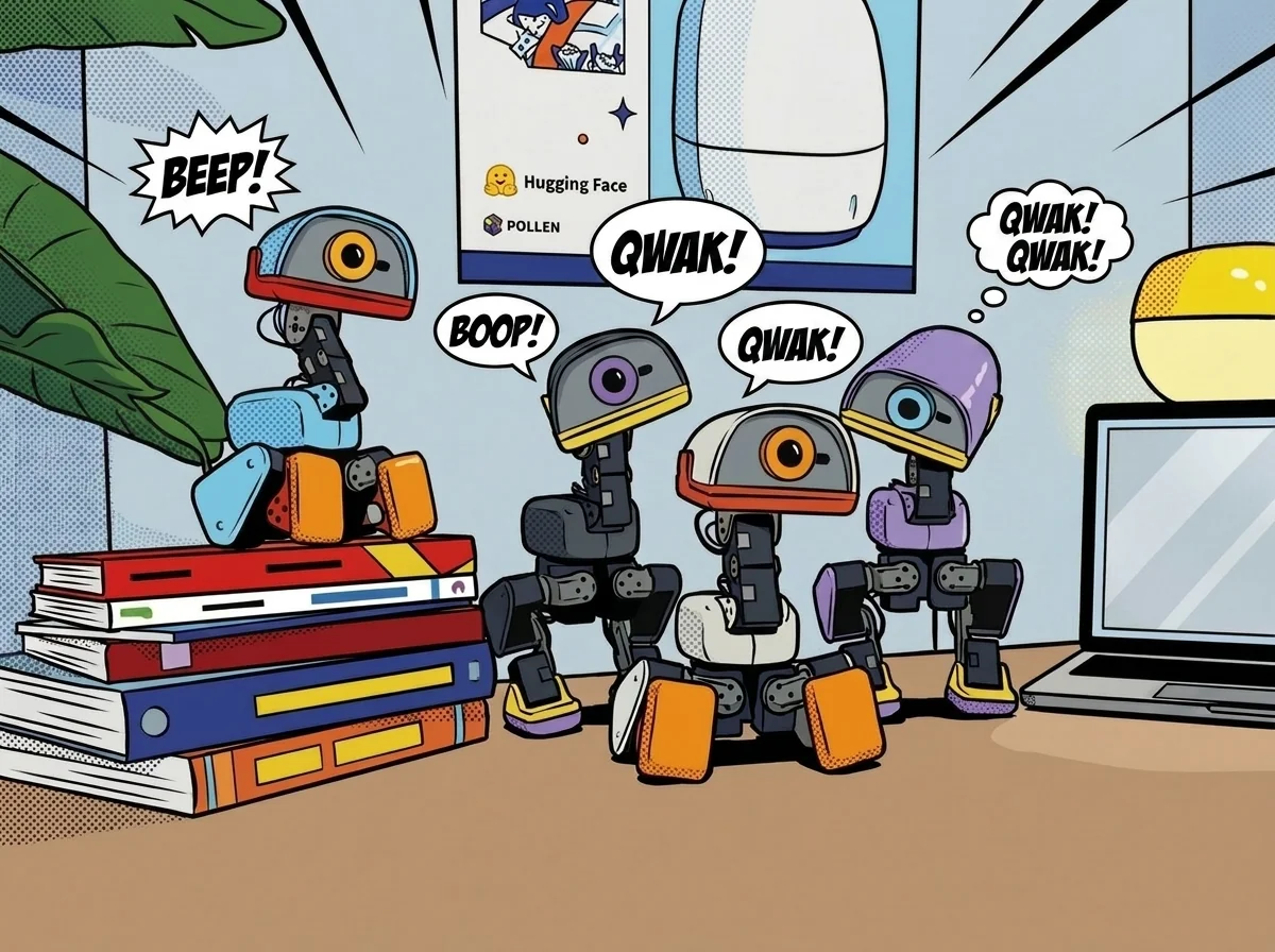 Pollen Robotics Microduck, a small biped desktop robot